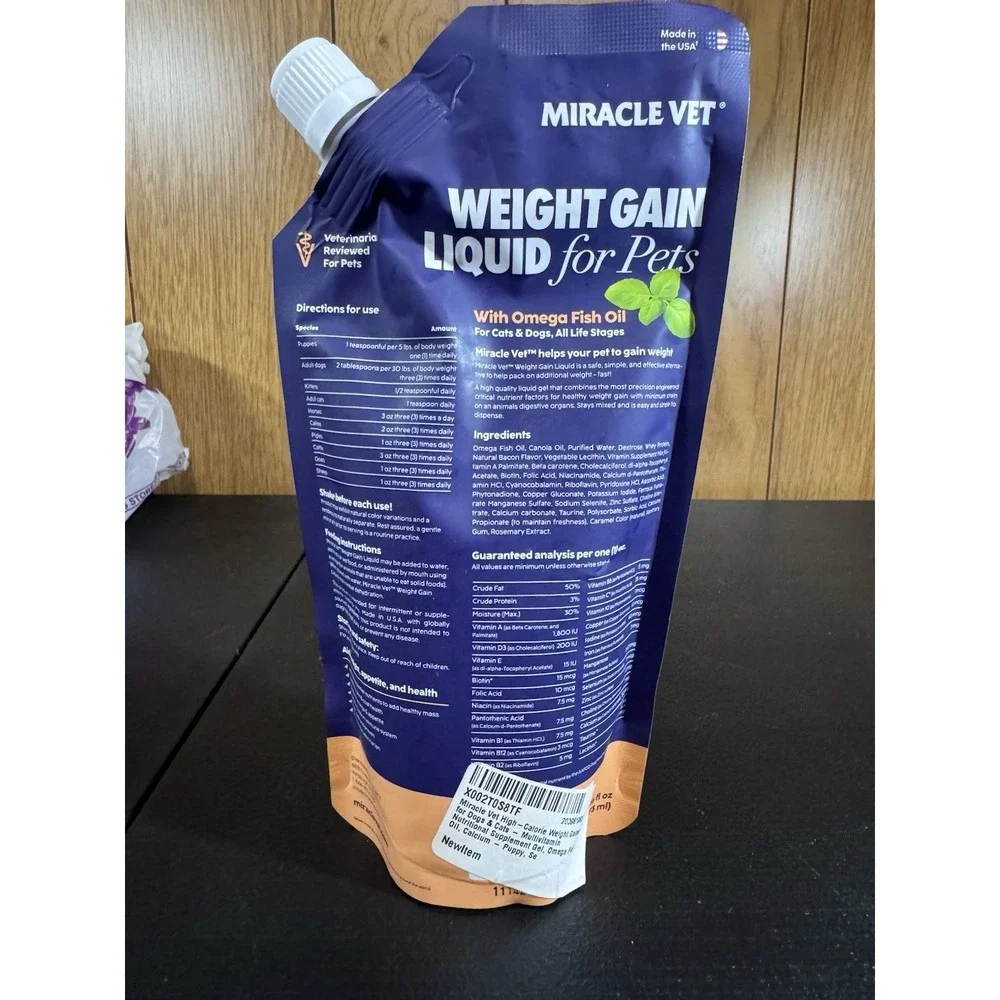 Miracle Vet High Calorie Weight Gainer‎ for Dogs & Cats - 2400 Calories